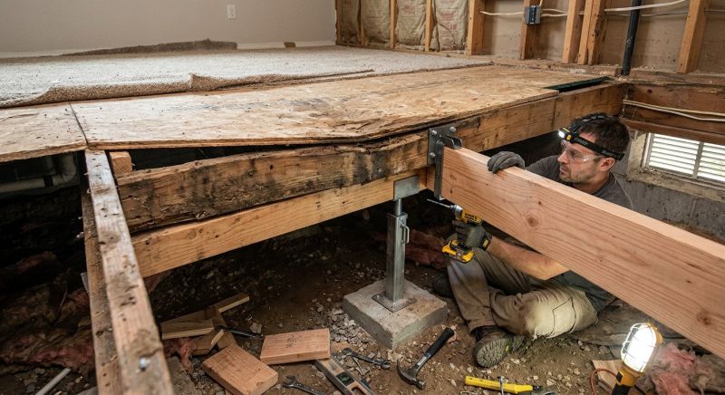 Sagging Floor Joist Repair in Wilmington, NC